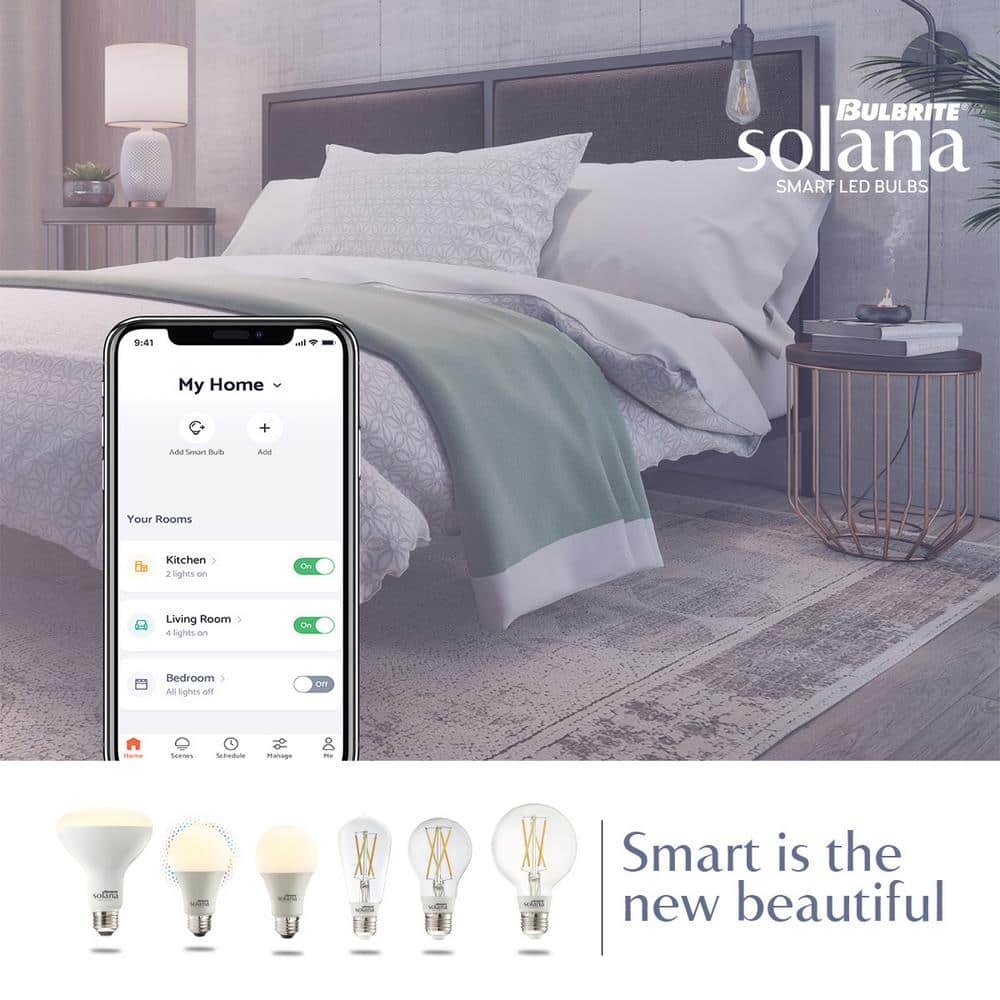 Solana Smart G25 Edison-Style Dimmable LED Bulb, 2-Pack, White