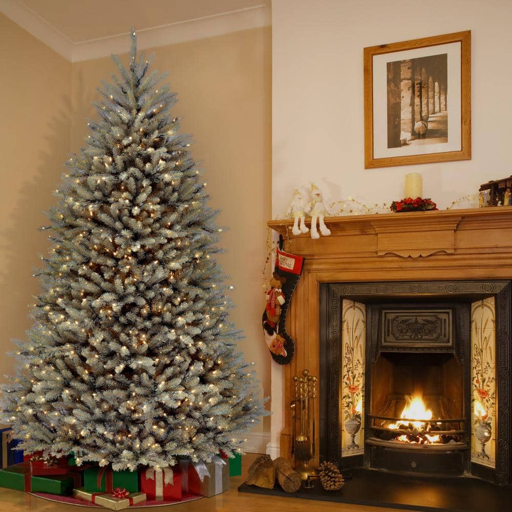 7.5' Pre-Lit Blue Fir Artificial Christmas Tree with Clear Lights