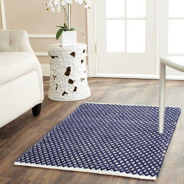 Boston Navy Doormat 3 ft. x 4 ft. Geometric Diamonds Area Rug