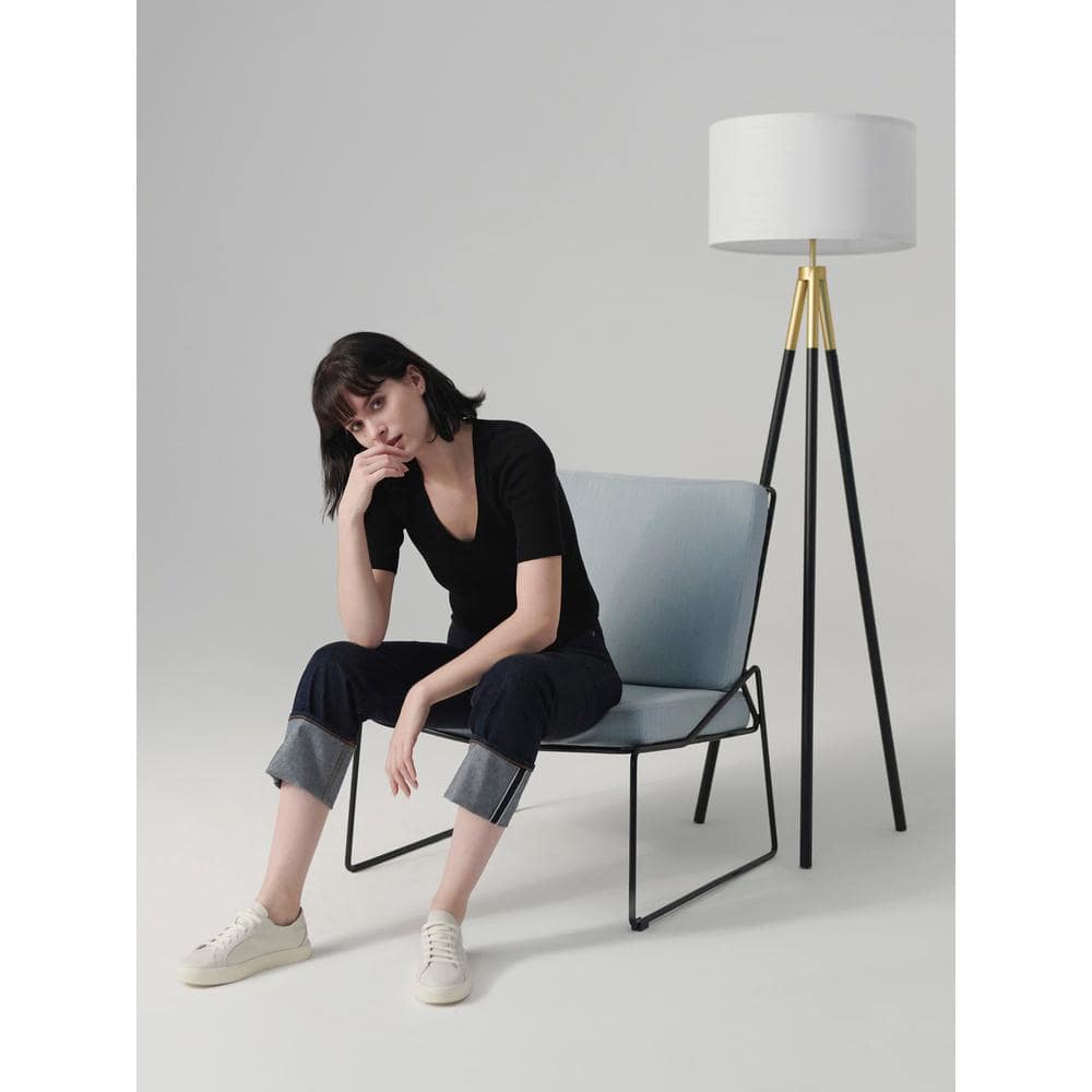 Sophia Smart Black & Gold Tripod LED Floor Lamp for Kids' Rooms