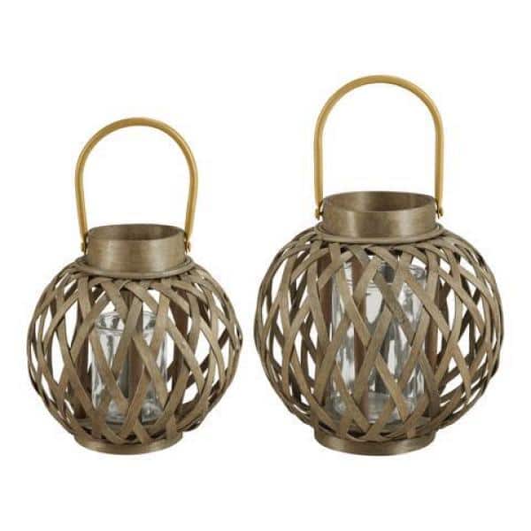 Hampton Bay 14 in. Outdoor Patio Round Handle Lantern with 3 LED Candles  D201033100 - The Home Depot