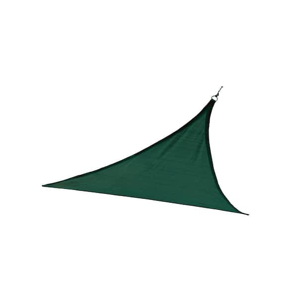 ShelterLogic 12 ft. W x 12 ft. L Triangle, Heavy-Weight Sun Shade Sail in Evergreen (Poles Not Included) with Breathable Fabric