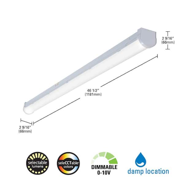 4 ft. x 9 in. 2-Light White LED Flushmount MV Wraparound Light with T8 LED 5000K Tubes 4 ft. x 9 in. 2-Light White LED Flushmount MV Wraparound Light with T8 LED 5000K Tubes