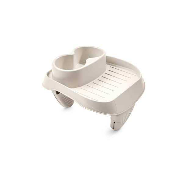 Spa Attachable Cup Holder for Spa Wall Pool and Hot Tub Accessory for Drinks that Holds 2 Standard Sized Beverages Beige