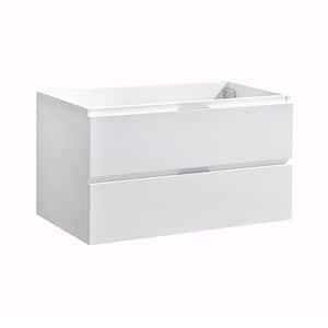 Valencia 36 in. W Wall Hung Bathroom Vanity Cabinet in Glossy White