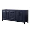 Wyndham Collection Daria 78.75 in. W x 21.5 in. D x 35 in. H Double Bath Vanity Cabinet without Top in Dark Blue WCV252580DBBCXSXXMXX