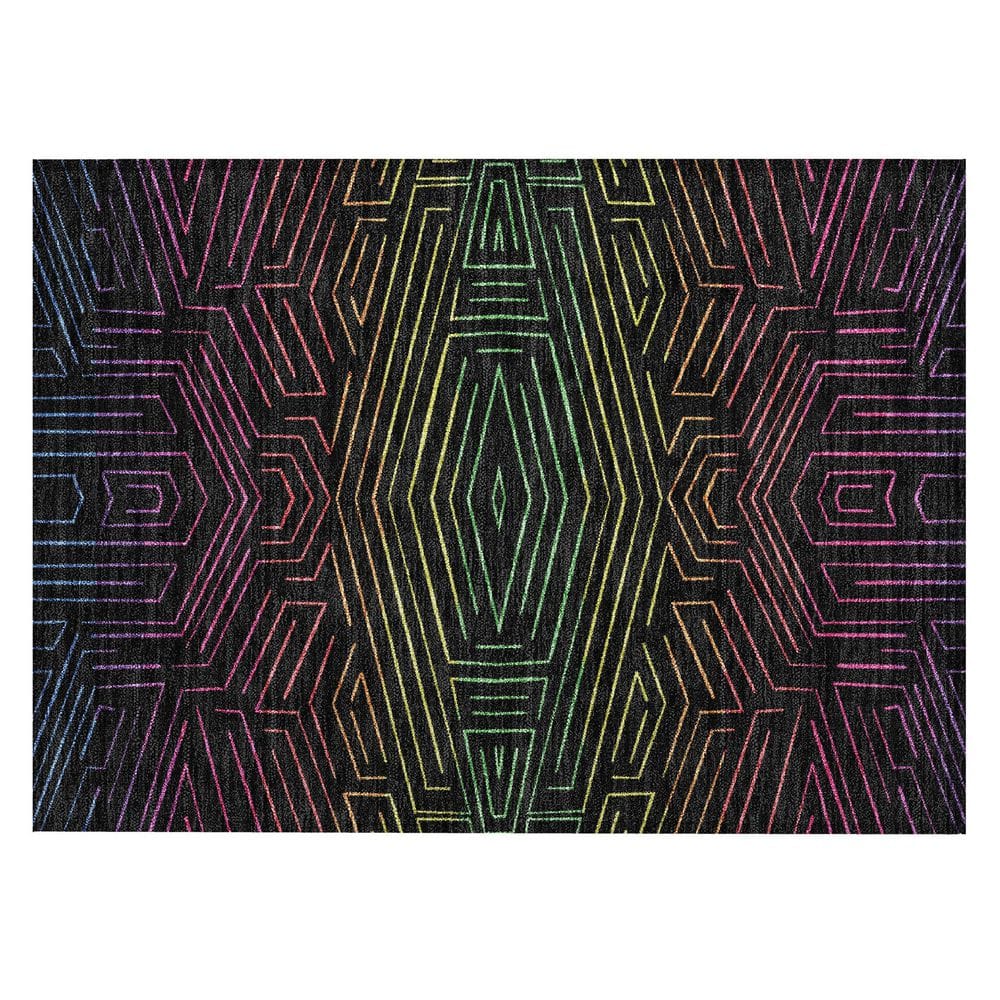 Chantille Machine Washable Indoor/Outdoor Abstract ACN2830 Black 2 ft. x 3 ft. Accent Rug price history on PriceWatchPro