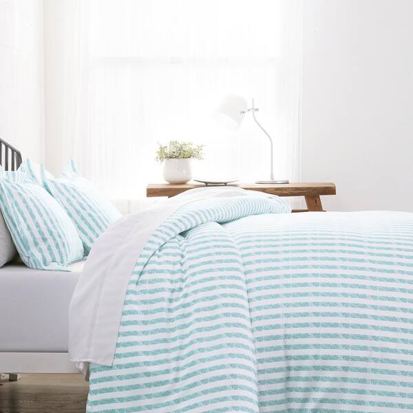 Becky Cameron Rugged Stripes Patterned, Light Blue Striped Duvet Cover