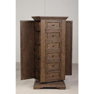 New Classic Furniture Mar Vista Walnut 6-Drawer 28 in. Swivel Lingerie Chest of Drawers