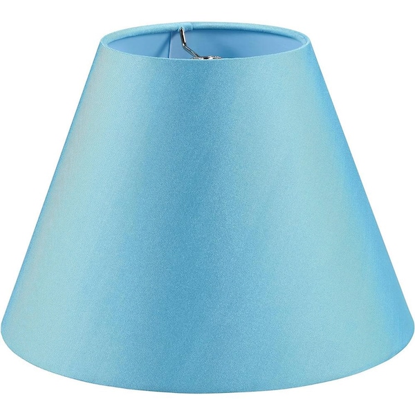 Aspen Creative Corporation Mix and Match 9 in. Sky Blue Sateen Fabric Empire Lamp Shade with Spider Fitter