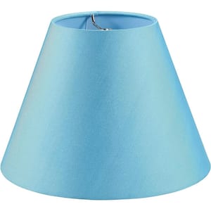 Mix and Match 9 in. Sky Blue Sateen Fabric Empire Lamp Shade with Spider Fitter