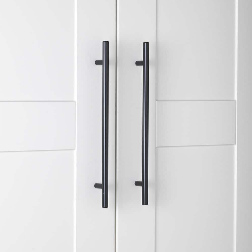 Matte Black Steel Modern Cabinet Bar Pulls, 12-inch