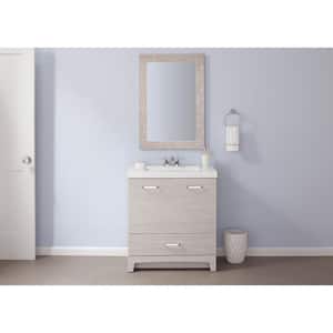 Stancliff 31 in. W x 19 in. D x 34 in. H Single Sink Freestanding Bath Vanity in Elm Sky with White Cultured Marble Top