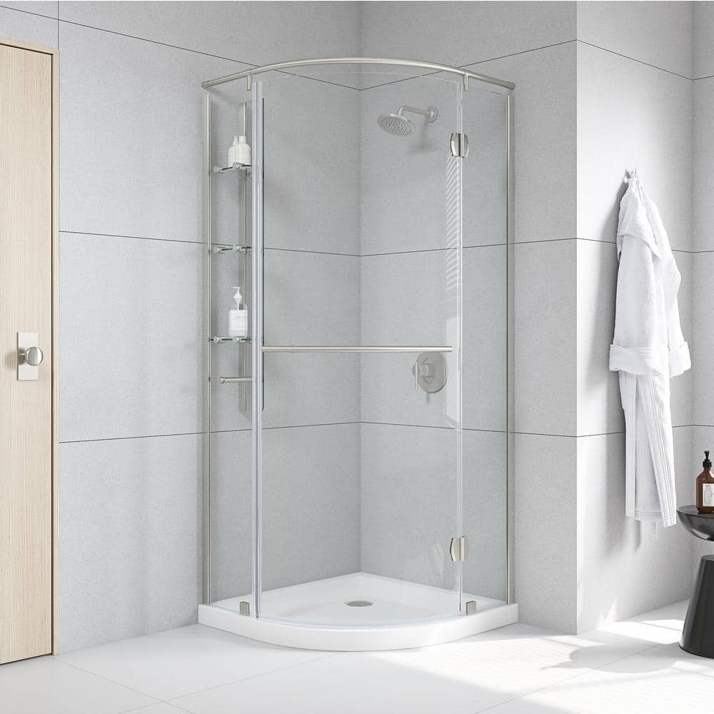 Glacier Bay Glamour 34 in. x 73.90 in. Semi-Frameless Pivot Shower