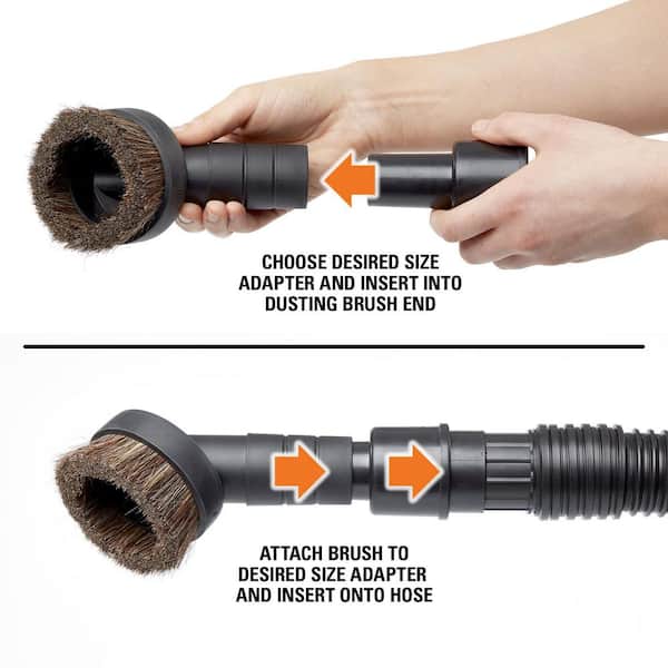 RIDGID 1-1/4 in. Dusting Brush and Crevice Tool Accessory Kit for RIDGID  Wet/Dry Shop Vacuums VT1412 - The Home Depot