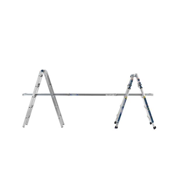 Werner - 22 ft. Reach Aluminum 5-in-1 Multi-Position Pro Ladder with Powerlite Rails 375 lbs. Load Capacity Type IAA Duty Rating