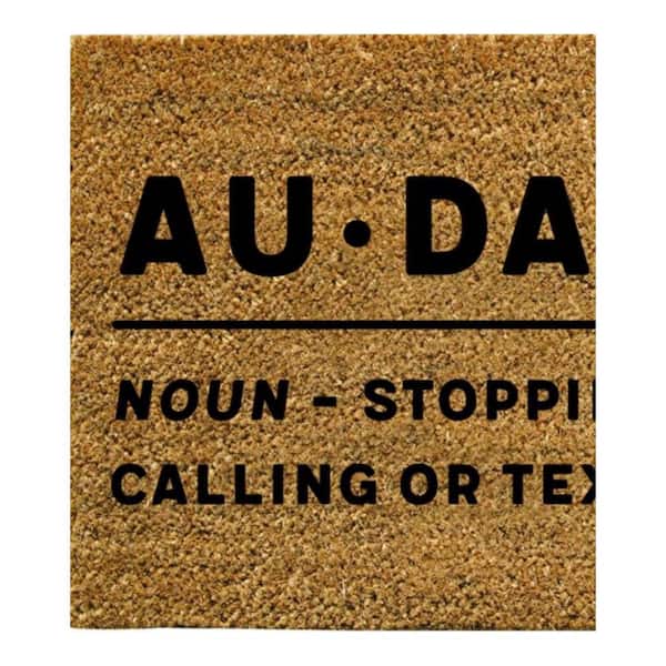 Black and Brown 16 in. x 28 in. Nature Coir Audacity Door Mat