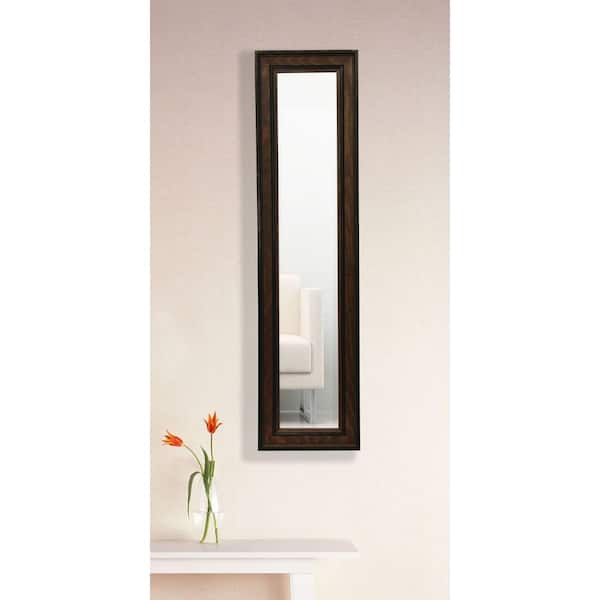 Unbranded Medium Rectangle Brown/Black Accents Classic Mirror (30.5 in. H x 9.5 in. W)