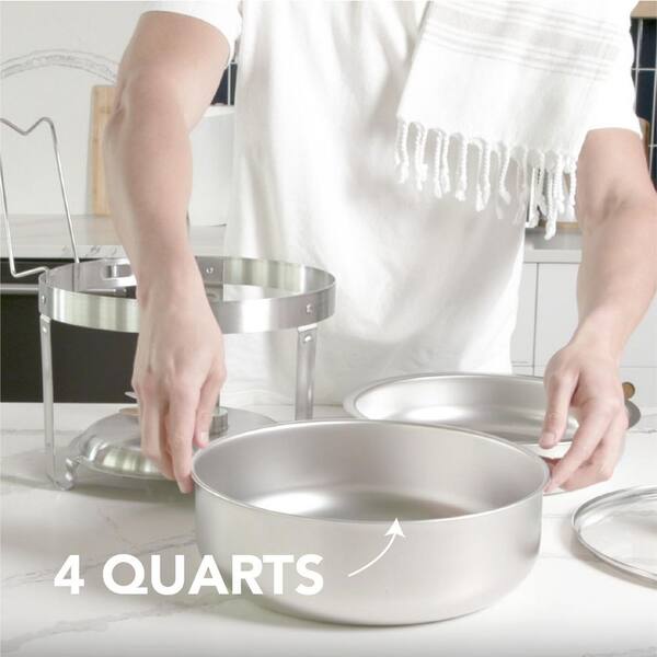 ALPHA Living 4 qt. Stainless Steel Chafing Dish Complete Set of 4