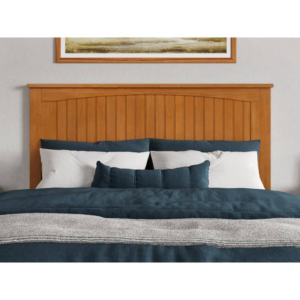 Nantucket Light Toffee Queen Wood Panel Headboard with USB Charger