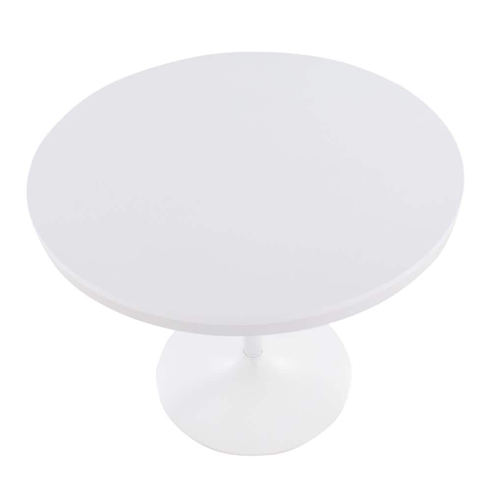 36" Dakota White Wood Industrial Round Dining Table