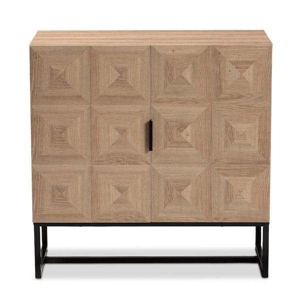 Nathan James Kova 32 in. Natural Cane Rattan Doors Accent Cabinet