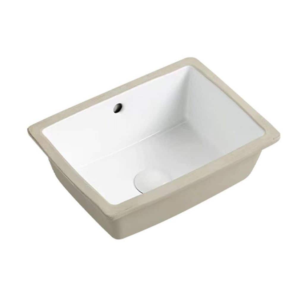 16 in. 11.61 in. Undermount Bathroom Sink in White Ceramic with Overflow and High-Temperature Glaze price history on PriceWatchPro