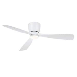 Klinch 52 in. LED Indoor/Outdoor Matte White Ceiling Fan with Light Kit