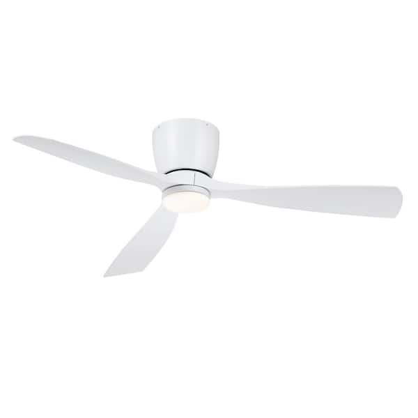 FANIMATION Klinch 52 in. LED Indoor/Outdoor Matte White Ceiling Fan with Light Kit