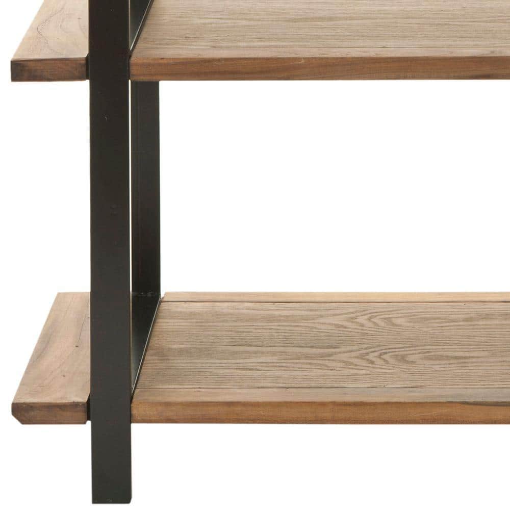 Scott Oak and Black Metal 5-Tier Etagere