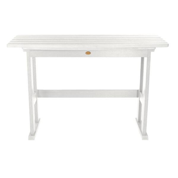 white plastic patio dining table