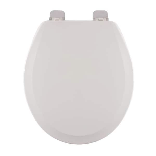 CENTOCO Centocore Round Closed Front Toilet Seat in White with Chrome Hinge