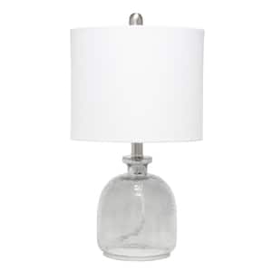 20 in. White Textured Glass Table Lamp
