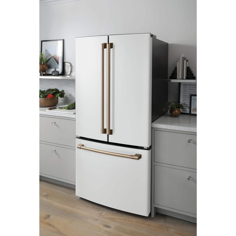 Matte White Smart French Door Refrigerator with Ice Maker