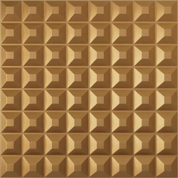 Ekena Millwork 19 5/8 in. x 19 5/8 in. Bradford EnduraWall Decorative 3D Wall Panel, Gold (12-Pack for 32.04 Sq. Ft.)