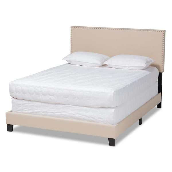 Baxton Studio Ramon Beige and Black Full Panel Bed 163 10504 HD