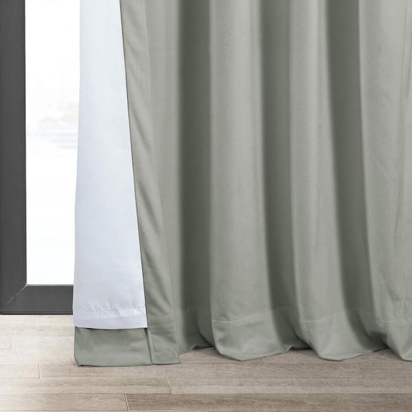 Exclusive Fabrics & Furnishings Reflection Grey Velvet Rod Pocket