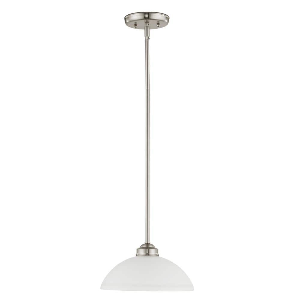 Somerset Brushed Nickel Mini Pendant with Satin Glass