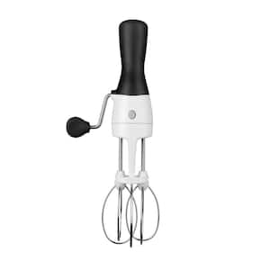 Egg Beater in Black and white with Elevated beaters for continuous work, Smooth rotating gears, and non-slip handle