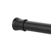 Zenna Home NeverRust 52 in. to 86 in. Aluminum Adjustable Tension Shower Curtain Rod in Matte Black 86B4ALBKL