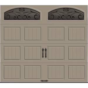 Gallery Collection 8 ft. x 7 ft. 18.4 R-Value Intellicore Insulated Sandtone Garage Door with Wrought Iron Window