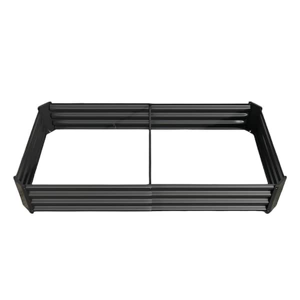 Unbranded 70.87 in. x 35. 83 in. x 11. 81 in. Rectangle Metal Raised Garden Bed in Black