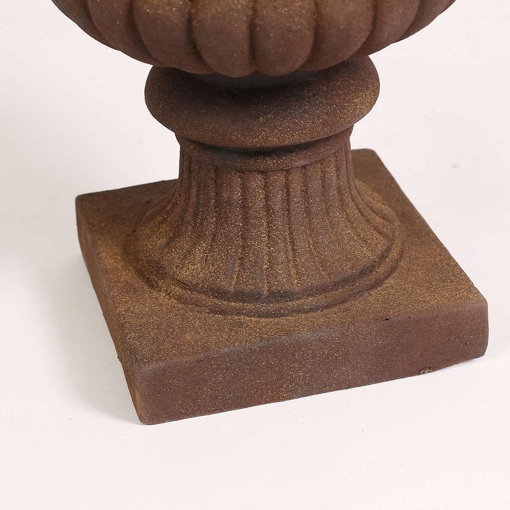 Rustic Brown 25" MgO Urn Planter for Indoor/Outdoor Decor