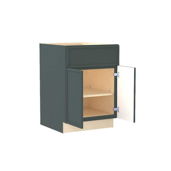 Franklin 24 in. W x 21 in. D x 34.5 in. H Assembled Plywood Base Bath Cabinet in Verdant Green with Soft Close