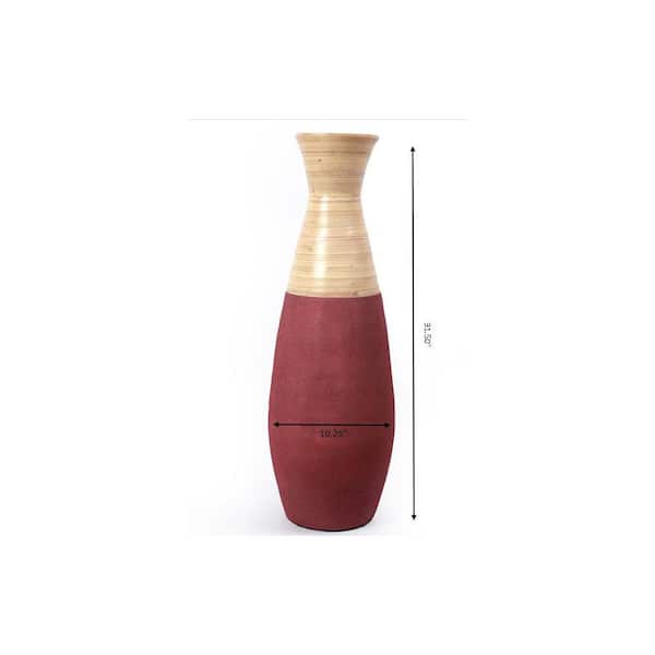Uniquewise Set of 2 31.5 in. Tall Handcrafted Bamboo Floor Vase