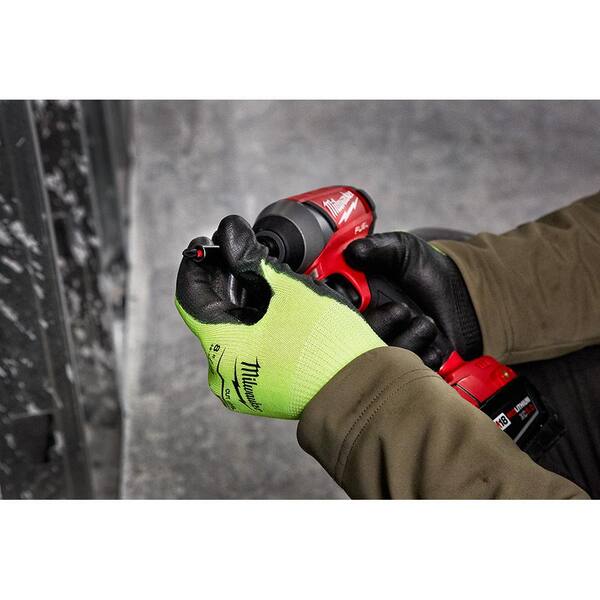 Milwaukee X-Large High Visibility Level 2 Cut Resistant Polyurethane Dipped Work  Gloves (3-Pack) 48-73-8928D - The Home Depot