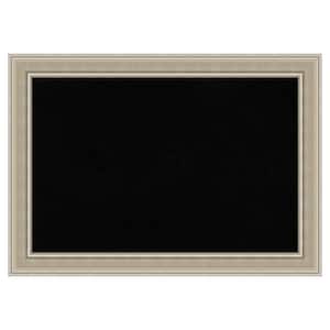 Mezzo Silver Wood Framed Black Corkboard 28 in. x 20 in. Bulletin Board Memo Board