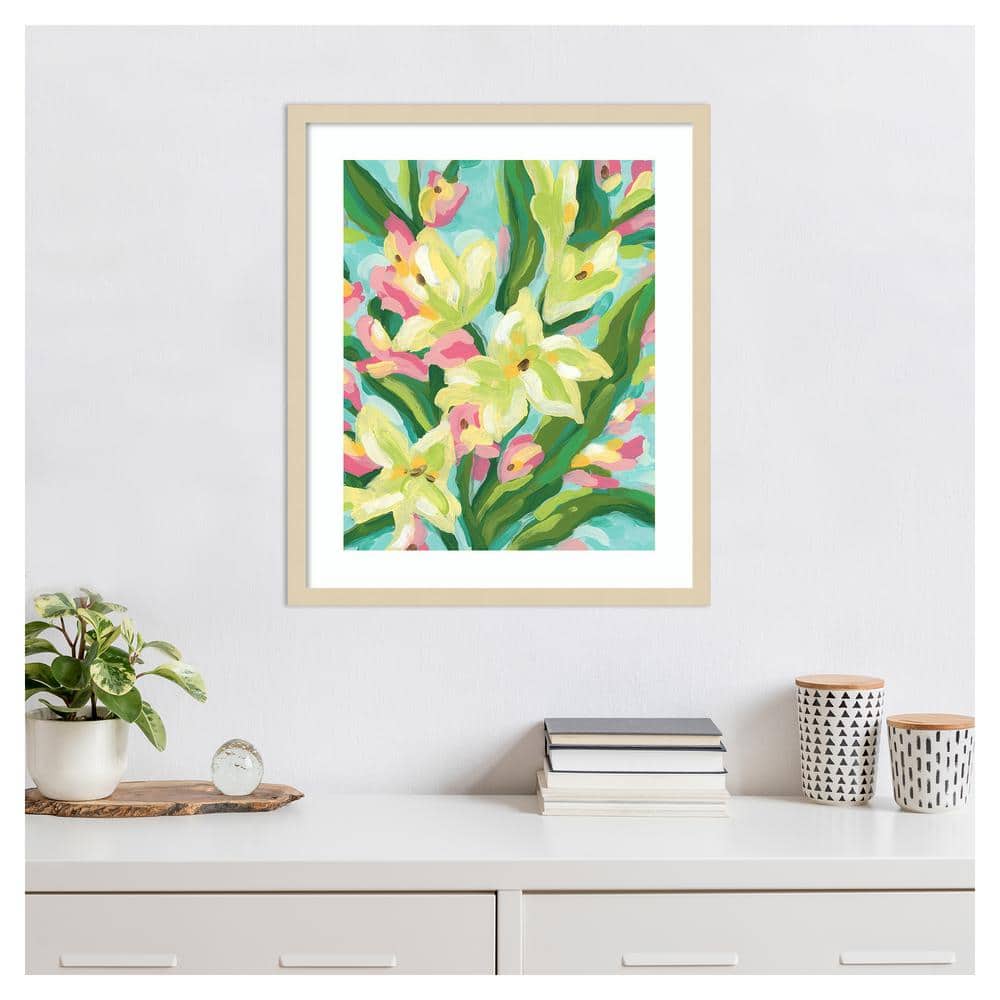 Floral Vibration II Svelte Natural Framed Abstract Wall Art