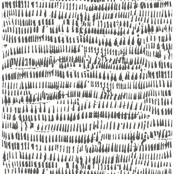 A-Street Prints 8 in. x 10 in. Runes Charcoal Brushstrokes Wallpaper Sample