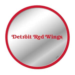 17 in. Detroit Red Wings Secondary Logo Modern Disc Mirrored Decorative Sign